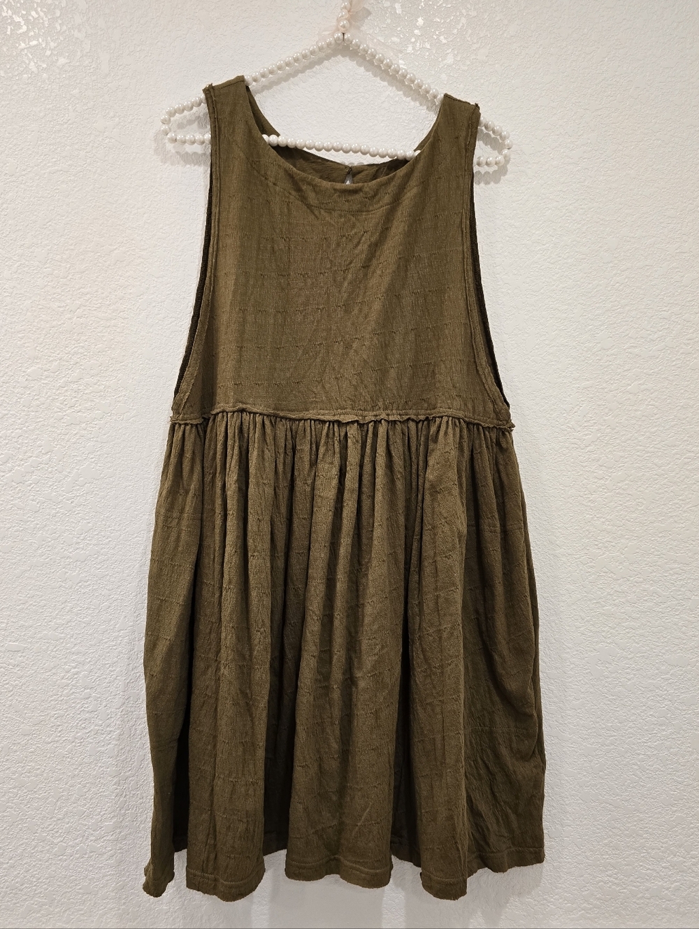 Free People Beach I'm Still Obsessed sleeveless mini dress Olive Green XS - Picture 2 of 5